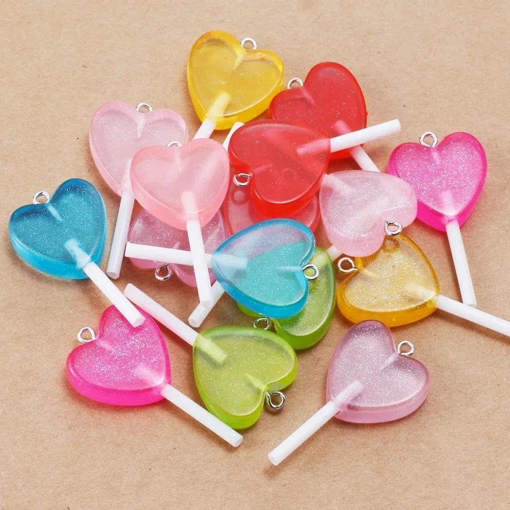 Resin Craft Material - 10 szt. uroczych błyszczących zawieszek w