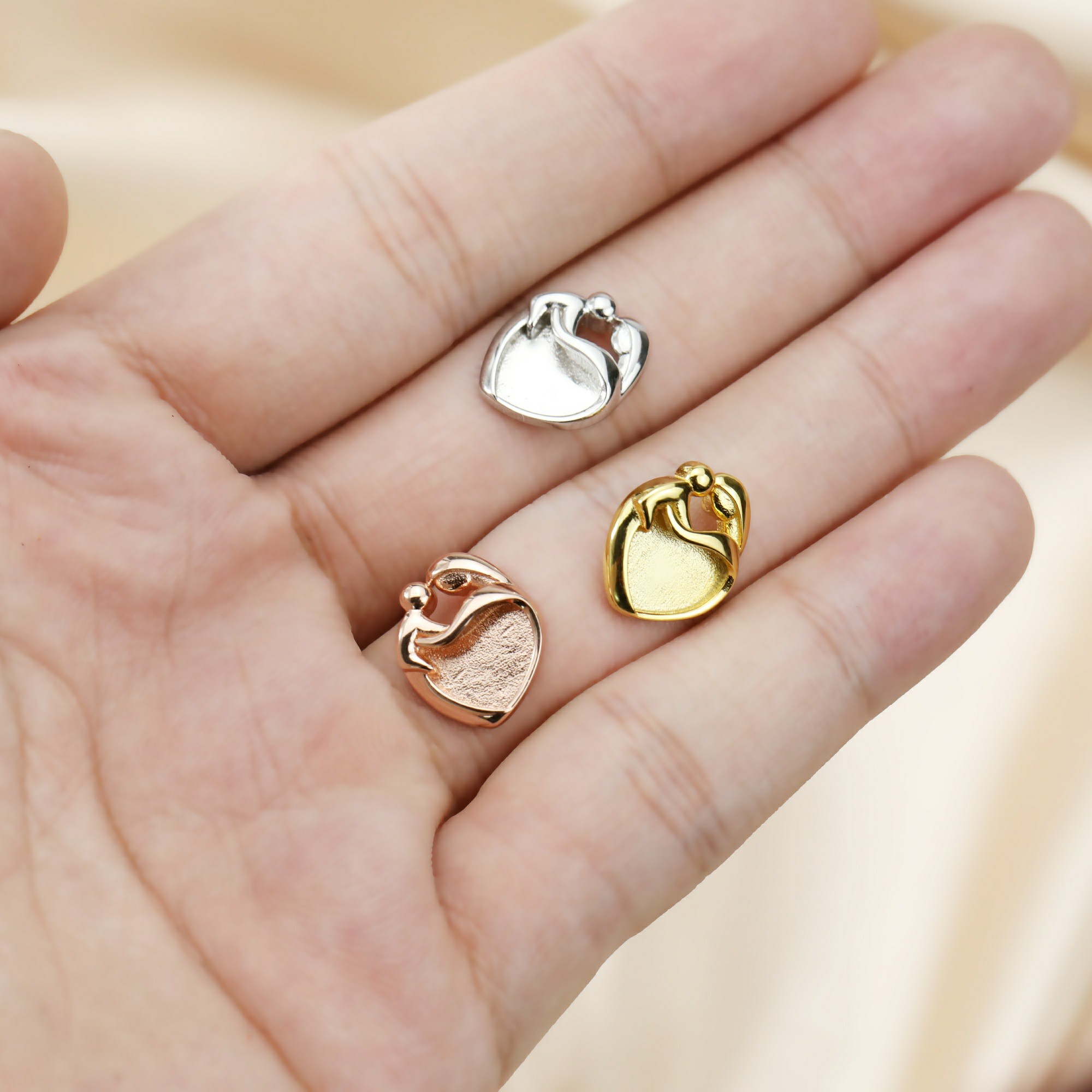 Oprawy w kształcie serca 9MM,  – Bezels Set Pendant recenzja i cena
