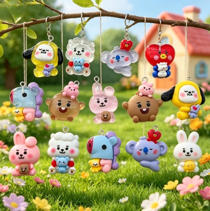 7 szt. BT21 Żywiczne Charmsy z – Resin Craft Material recenzja i cena